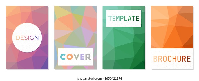 A4 brochure cover sheets. Can be used as cover, banner, flyer, poster, business card, brochure. Awesome geometric background collection. Superb vector illustration.
