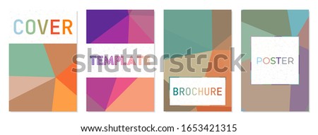 A4 brochure cover sheets. Can be used as cover, banner, flyer, poster, business card, brochure. Charming geometric background collection. Beautiful vector illustration.