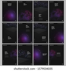 A4 brochure layout of covers design templates for flyer leaflet, A4 brochure design, report, presentation, magazine cover, book design. Deep learning artificial intelligence. Big data visualization.