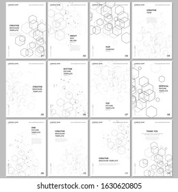 A4 brochure layout of covers design templates for flyer leaflet, A4 brochure design, report, presentation, magazine cover, book design. Digital business process automation concept vector infographic.