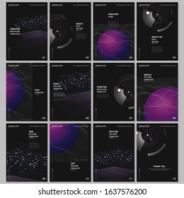 A4 brochure layout of covers design templates for flyer leaflet, A4 brochure design, report, presentation, magazine cover, book design. Future technology. Infographic digital cloud technology concept.