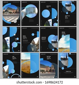 A4 brochure layout of covers design templates for flyer leaflet, A4 format brochure design, report, presentation, magazine cover, book design. Simple background with circles, geometric round shapes.