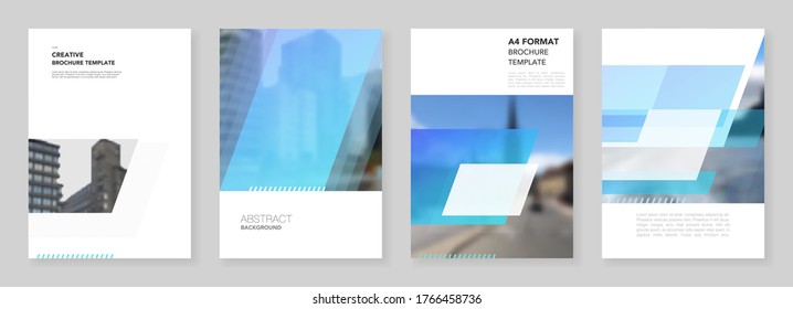 A4 brochure layout of covers design templates for flyer leaflet, A4 brochure design, report, presentation, magazine cover, book design. Abstract geometric pattern. Corporate identity business concept.