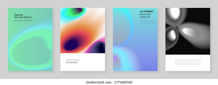 A4 brochure layout of covers design templates for flyer leaflet, report, presentation, magazine, book. Medical design with bright colored gradient pattern in form of cells. Scientific research concept