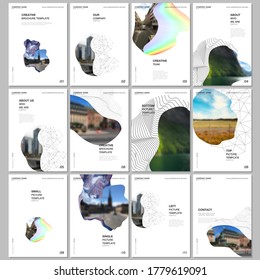 Diseño de folletos A4 de plantillas de diseño para volantes, diseño de folletos en formato A4, informe, presentación, portada de revista, diseño de libros. Sencillo fondo mínimo con formas geométricas curvadas.