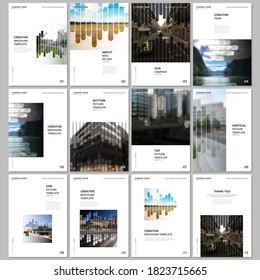 Diseño de folletos A4 de las plantillas de diseño para volante, folleto A4, informe, presentación, portada de la revista, libro. Plantilla de fondo con líneas, lugar de foto para el diseño de negocios. Estilo mínimo