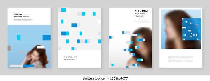 A4 brochure layout of covers design templates for flyer leaflet, A4 brochure design, report, presentation, magazine cover, book design. Abstract geometric pattern. Corporate identity business concept.