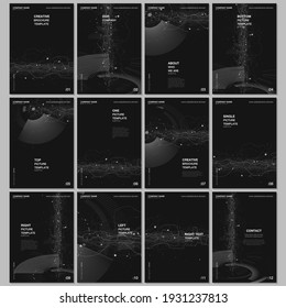 A4 brochure layout of covers design templates for flyer leaflet, A4 format brochure design, report, magazine cover, book design. Digital technology. Futuristic background for digital future concept.