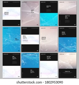 A4 brochure layout of covers templates for flyer leaflet, A4 brochure design, report, presentation, magazine cover, book design. Wave flow background for science or medical concept design.