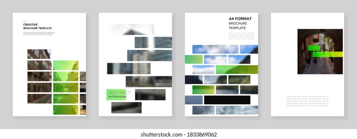 A4-Broschüren Layout von Titelvorlagen für Flugblätter, A4-Broschüren-Design, Bericht, Präsentation, Titelblatt, Buchdesign. Moderner Corporate Identity Stil für jeden Zweck. Geschäftsvorlage.