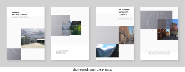 A4 brochure layout of modern covers design templates for business flyer leaflet, A4 format brochure design, report, presentation, magazine cover, book design in minimal style.