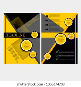 A4 brochure yellow line concept retro design vector eps 10