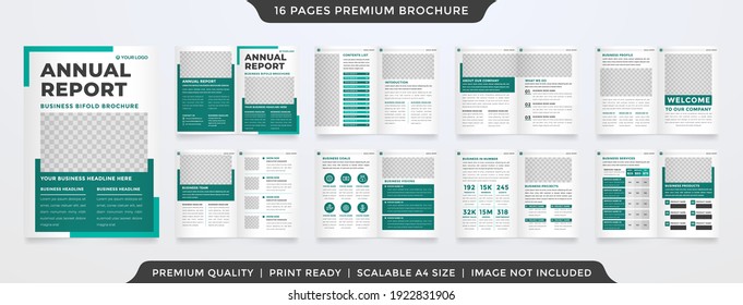 a4 business annual report template design with minimalist layout style use for company profile and portfolio