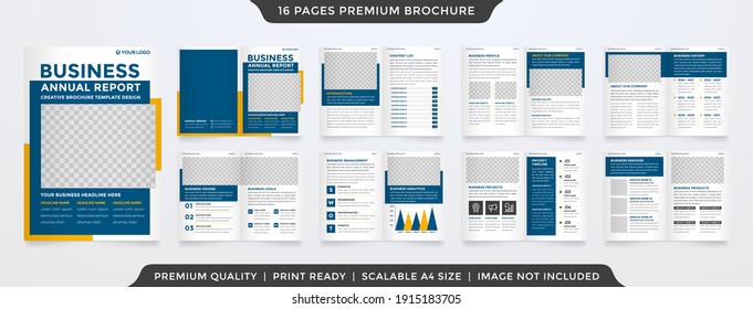 a4 business bifold brochure template design with minimalist layout style and modern concept