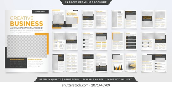 a4 business bifold brochure template with modern and abstract style