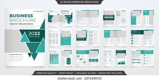a4 business bifold brochure template with modern and abstract style