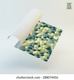 A4 business blank. 3d blocks structure background. Vector illustration. Can be used for advertising, marketing, presentation.