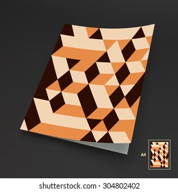 A4 Business Blank. 3D blockiert strukturierten Hintergrund. Vektorgrafik. Kann für Werbung, Marketing und Präsentation verwendet werden.