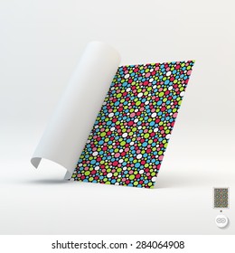 A4 business blank. Abstract background with color circles. 3d vector illustration. Can be used for marketing, website, print, presentation, business concepts.