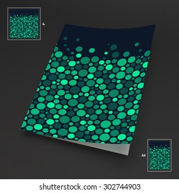 A4-Leerzeichen Abstrakter Hintergrund mit Farbkreisen. 3D-Vektorgrafik. Kann für Marketing, Website, Druck, Präsentation, Geschäftskonzepte verwendet werden.