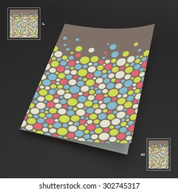 A4 business blank. Abstract background with color circles. 3d vector illustration. Can be used for marketing, website, print, presentation, business concepts.