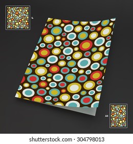 A4 business blank. Abstract background with color circles. 3d vector illustration. Can be used for marketing, website, print, presentation, business concepts.