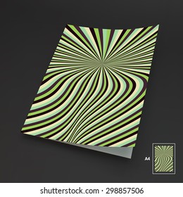A4 Business Blank. Abstract Striped Background. Optical Art. 3d Vector Illustration. Can Be Used For Advertising, Marketing And Presentation.