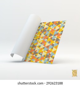 A4 business blank. Geometric triangles background. Mosaic. Can be used for advertising, marketing, presentation.
