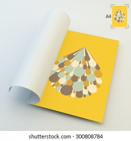 A4 Business Blank. Salute And Fireworks. 3d Vector Illustration. Celebration Card. Can Be Used For Advertising, Marketing And Presentation.