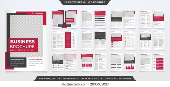 a4 business brochure layout with simple style use for corporate annual report and proposal