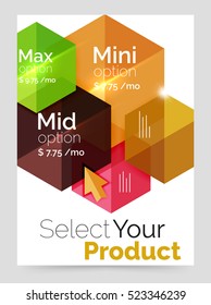 A4 business brochure template. Vector background for business brochure or flyer, presentation and web design navigation layout