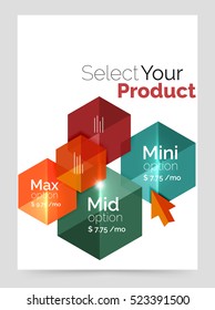 A4 business brochure template. Vector background for business brochure or flyer, presentation and web design navigation layout