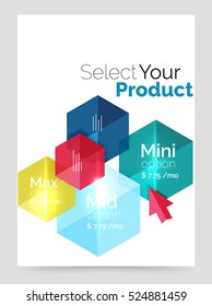 A4 business brochure template. Vector background for business brochure or flyer, presentation and web design navigation layout