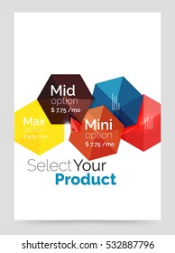 A4 business brochure template. Vector background for business brochure or flyer, presentation and web design navigation layout