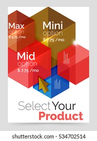 A4 business brochure template. Vector background for business brochure or flyer, presentation and web design navigation layout
