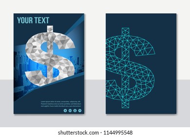 A4 business finance concept design for brochure banner poster report cover background