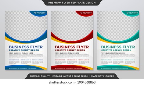 a4 business flyer layout template design with minimalist style and modern concept use for product presentation and business infographic