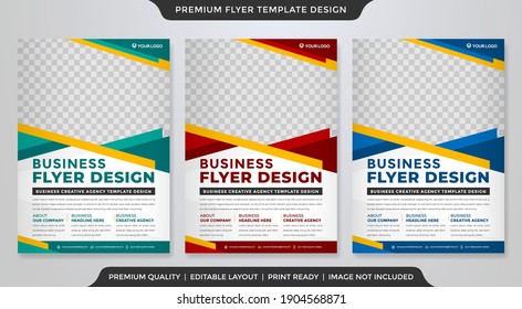 a4 business flyer layout template design with minimalist style and modern concept use for product presentation and business infographic