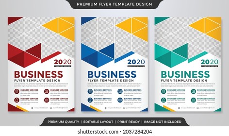 a4 business flyer layout template with modern and abstract style use for business cover and marketing poster