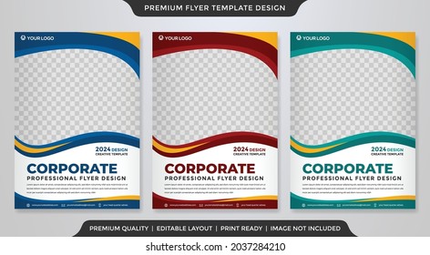 a4 business flyer layout template with modern and abstract style use for business cover and marketing poster