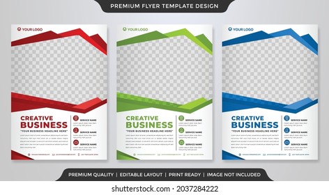 a4 business flyer layout template with modern and abstract style use for business cover and marketing poster