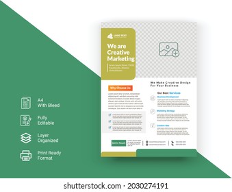 A4 Business Flyer Template Design. Elegant Corporate Business Flyer poster Design.  