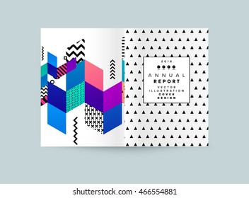 A4 plantilla de negocio con patrón abstracto geométrico, vector