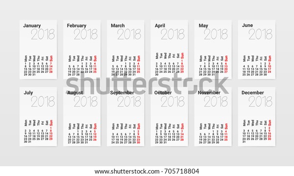 Calendar 18 Year Planner Design Stock Vector Royalty Free