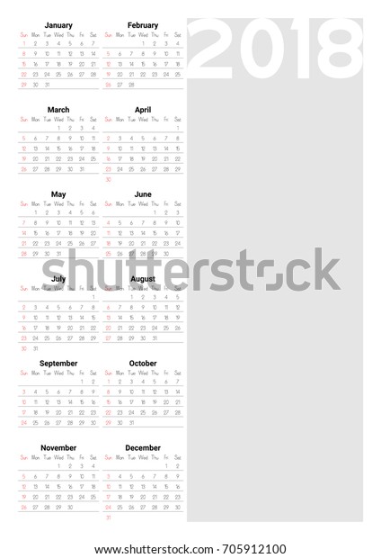 Calendar 18 Year Planner Design Stock Vector Royalty Free