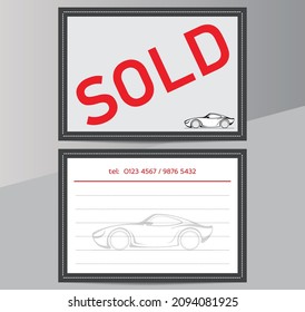 A4 Car Sold Card Details