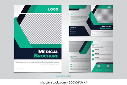 A4 clinic Medical health care Bi fold Brochure Design Template for printing and presentation vector illustration 
