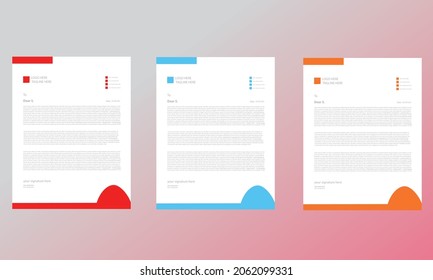 A4 plantilla de diseño de membrete colorido aquí