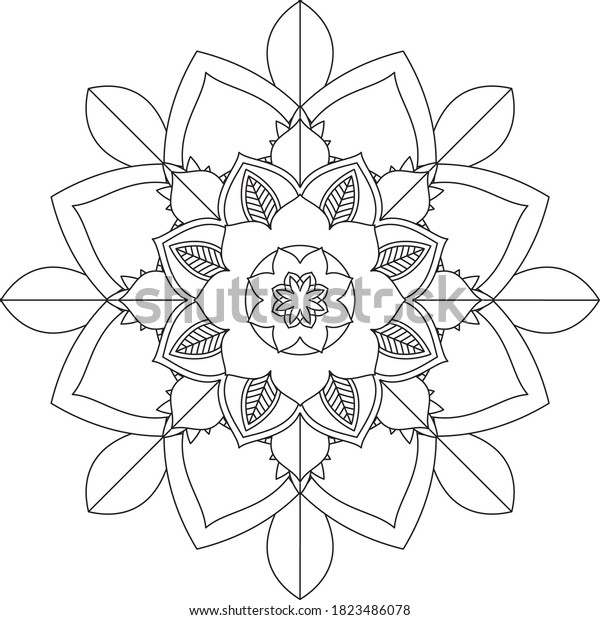 Download A4 Coloring Book Easy Mandala Coloring Stock Vector Royalty Free 1823486078