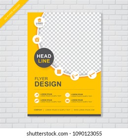 A4 construction tools cover template for a report and brochure design, flyer, leaflets decoration for printing and presentation vector illustration